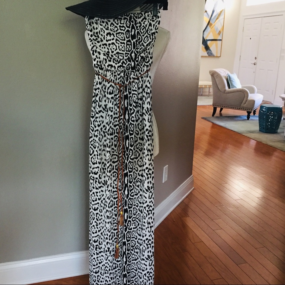 Cest Toi knit strapless maxi dress